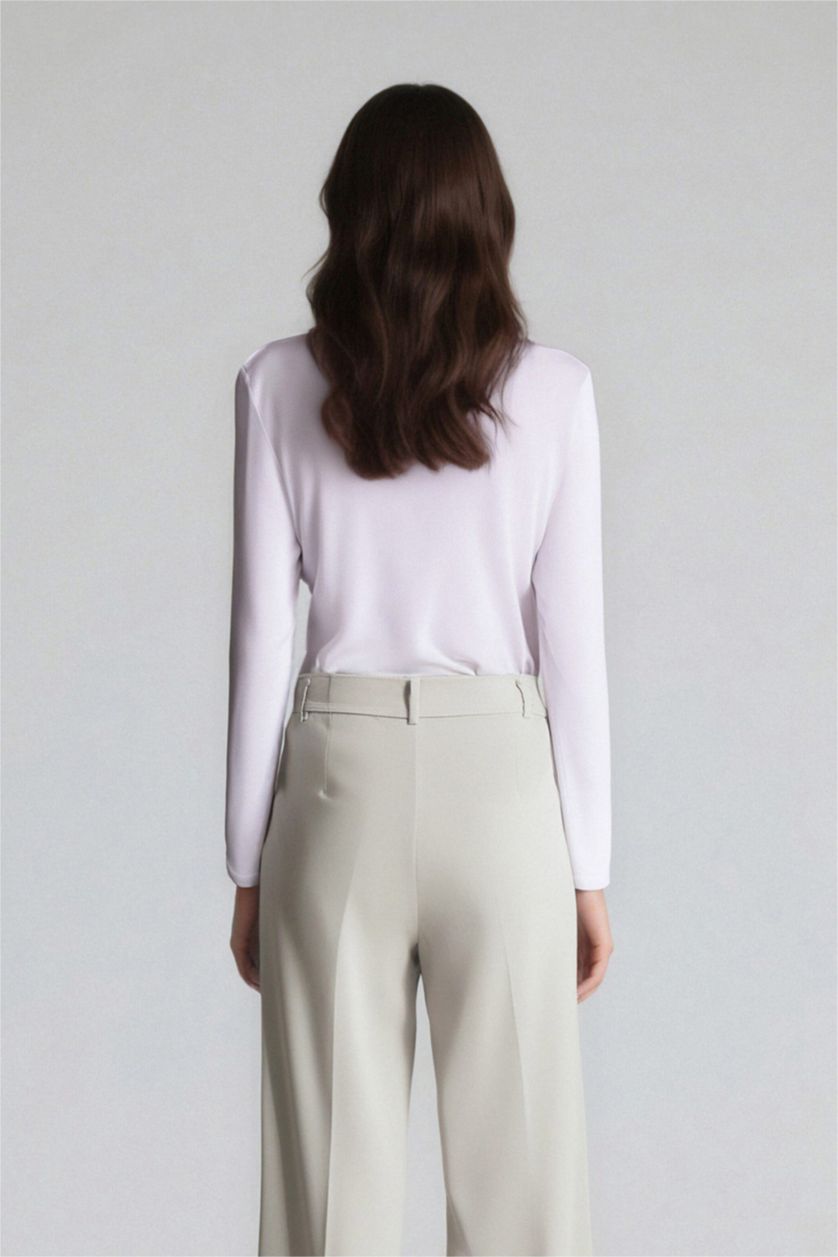 WOMAN White Viscose Knitted Tops
