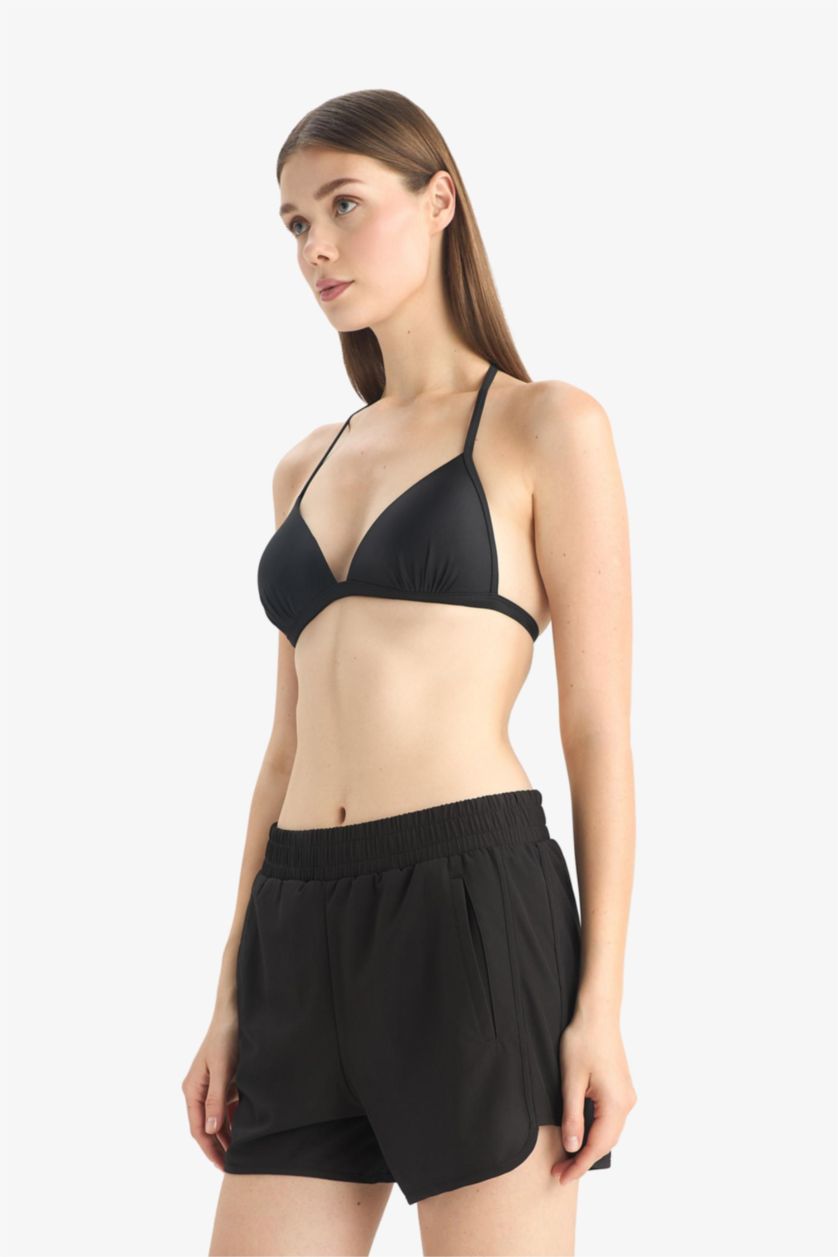 Kadın Siyah Regular Fit Deniz Şortu