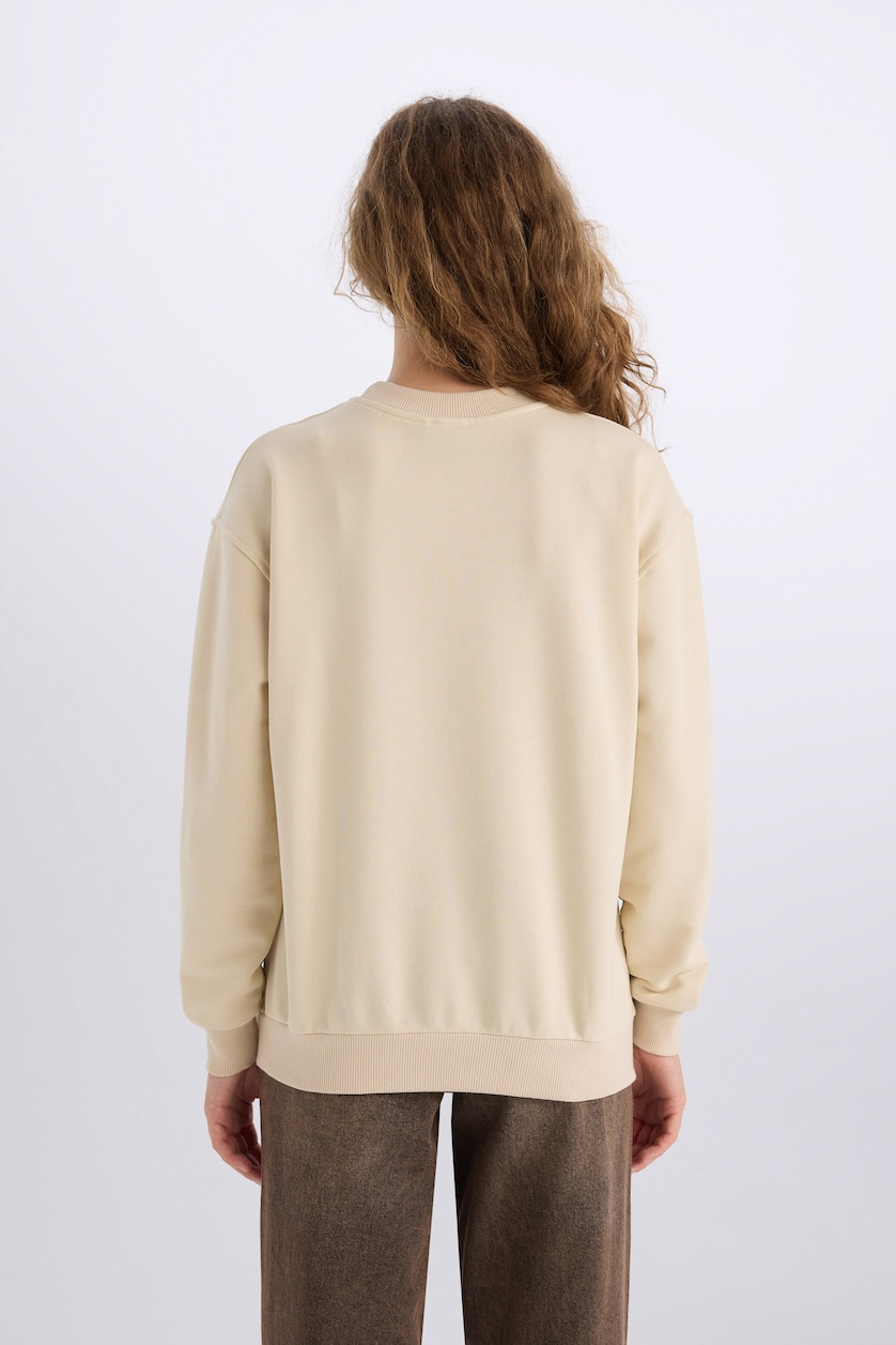 Kadın Kum Oversıze Kalın Kumaş Sweatshirt