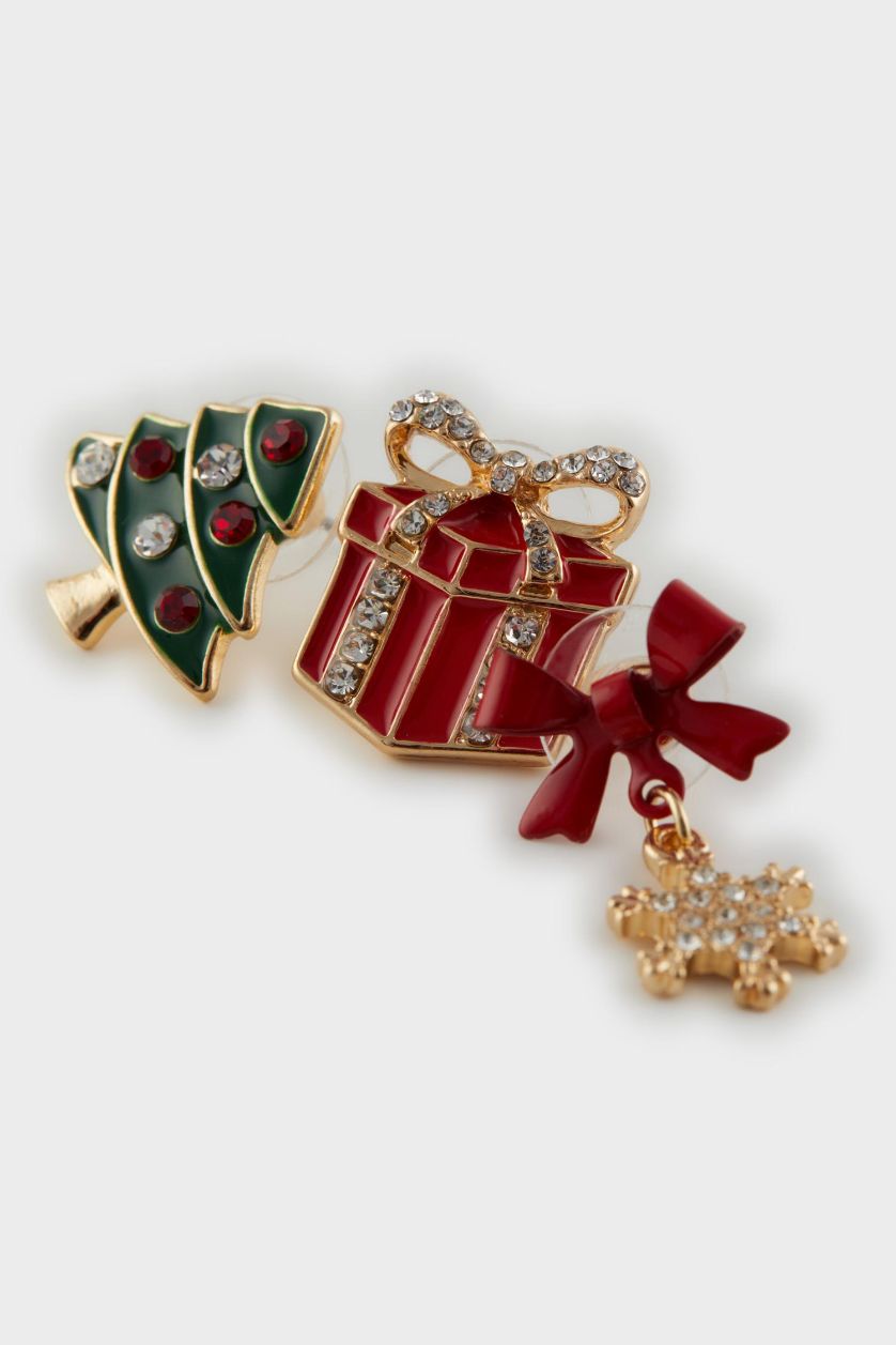 FEMME Karma Lot de 3 Boucles d’oreilles thème Noël pour femme