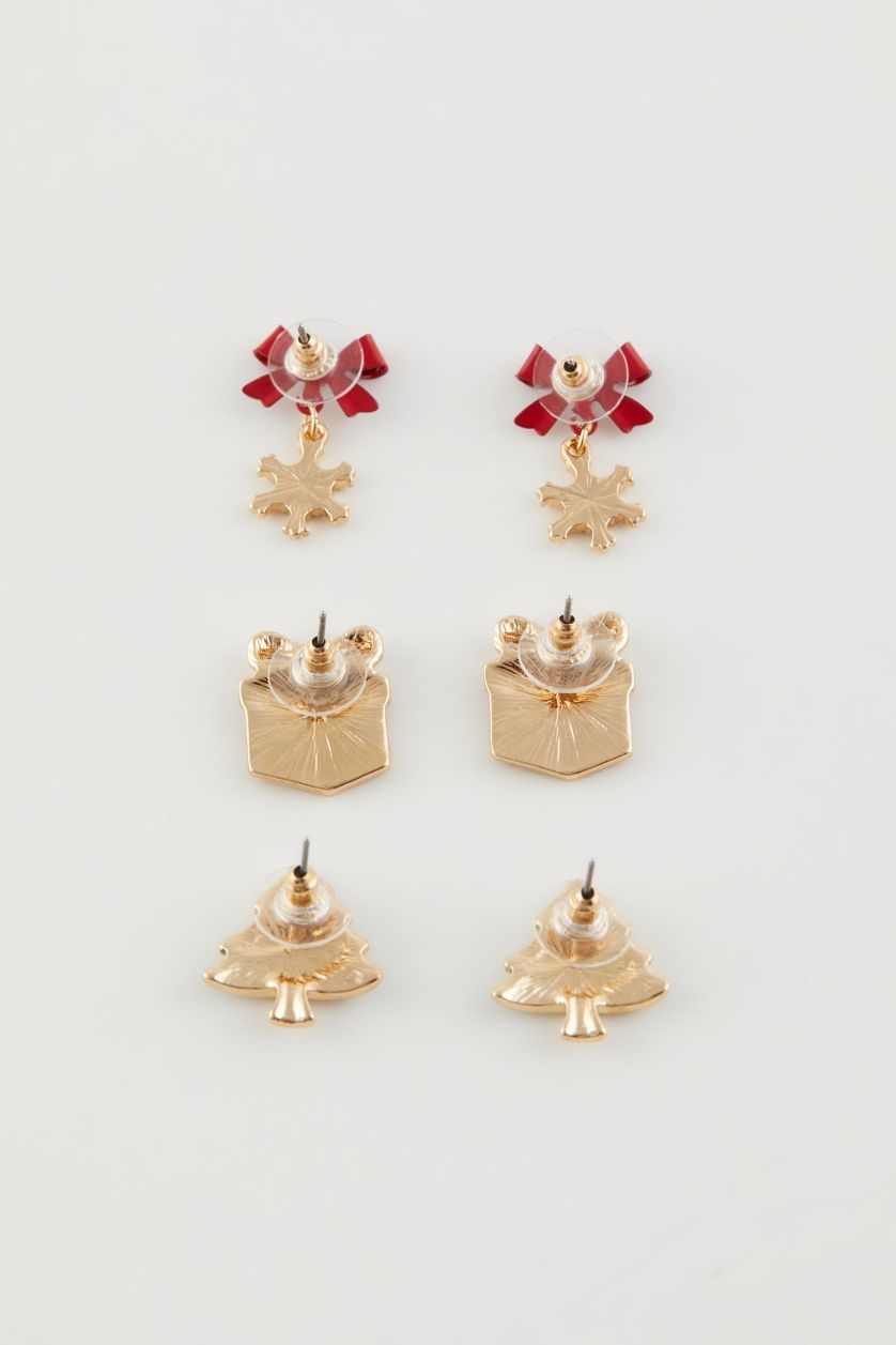 FEMME Karma Lot de 3 Boucles d’oreilles thème Noël pour femme