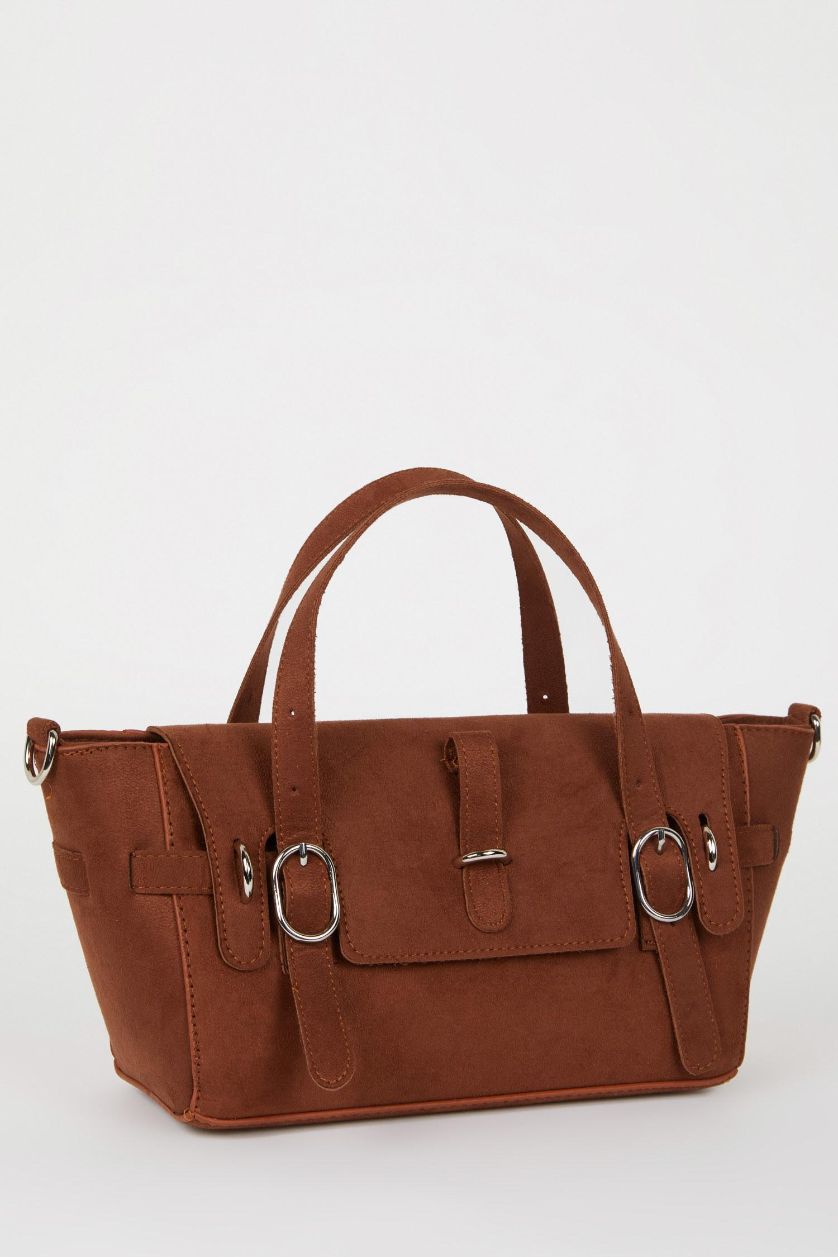 Woman Tan Woman Suede Shoulder Bag