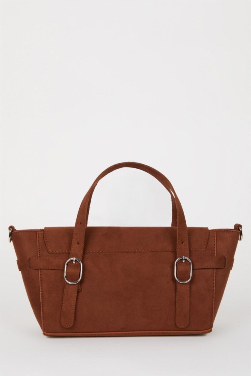 Woman Tan Woman Suede Shoulder Bag