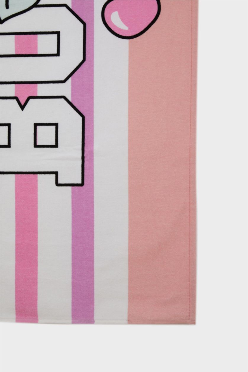 Girls & Teens Pink منشفة بحر بناتي قطن مخطط