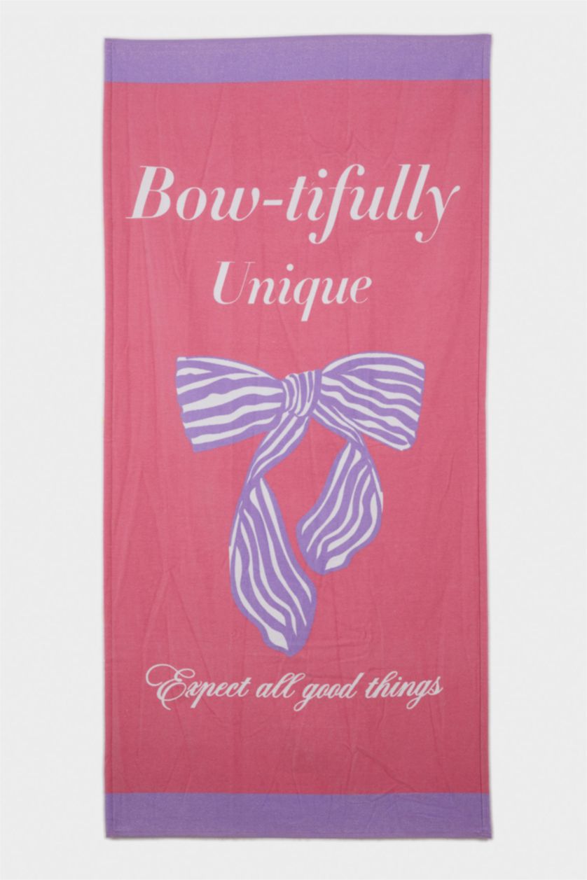 Girls & Teens Pink Girl Slogan Printed Cotton Beach Towel