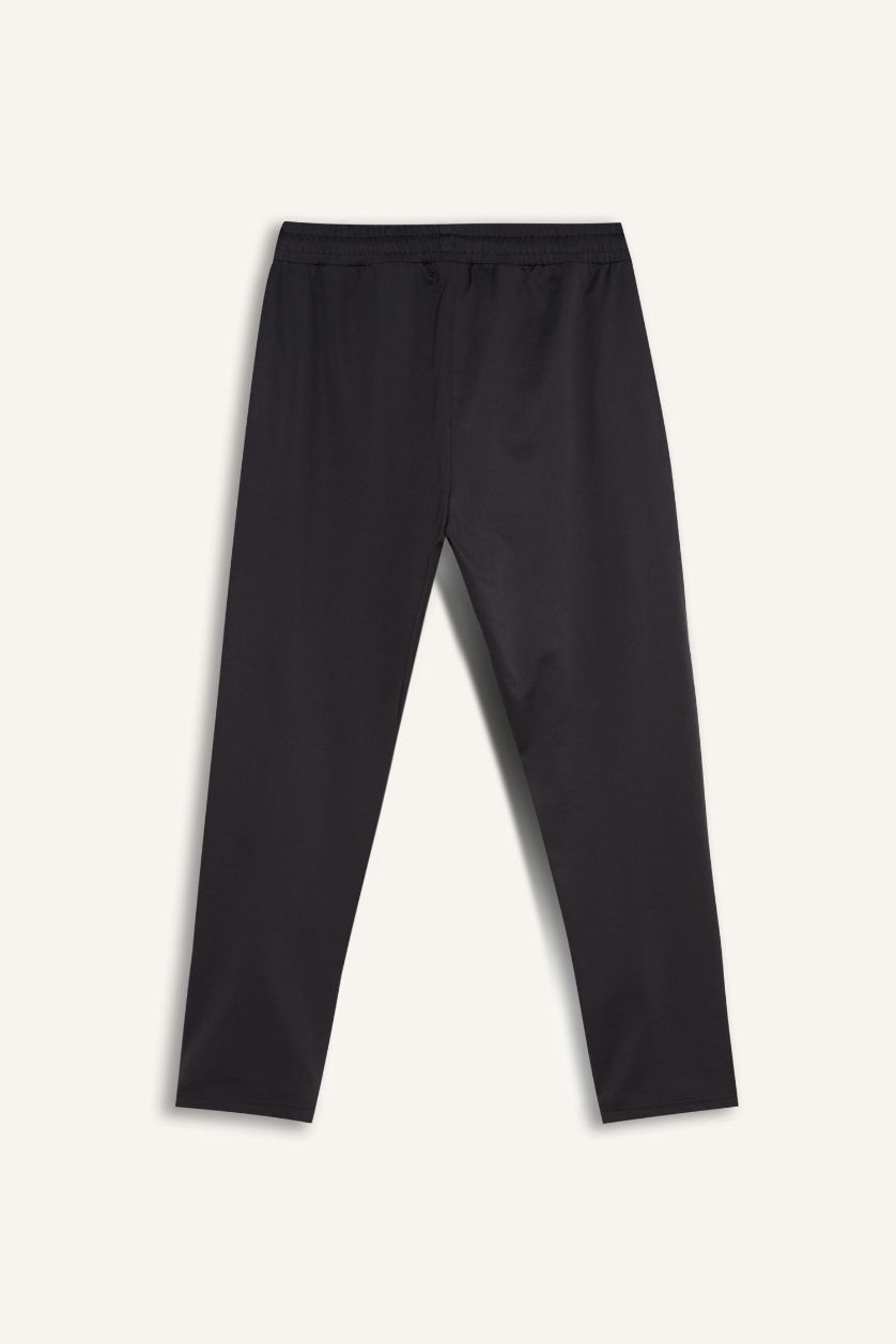 Erkek Antrasit Sporcu Jogger Eşofman Altı Slim Fit Dar Kesim Standart Paça Skuba Dalgıç Kumaş Beli Lastikli Düz Paça