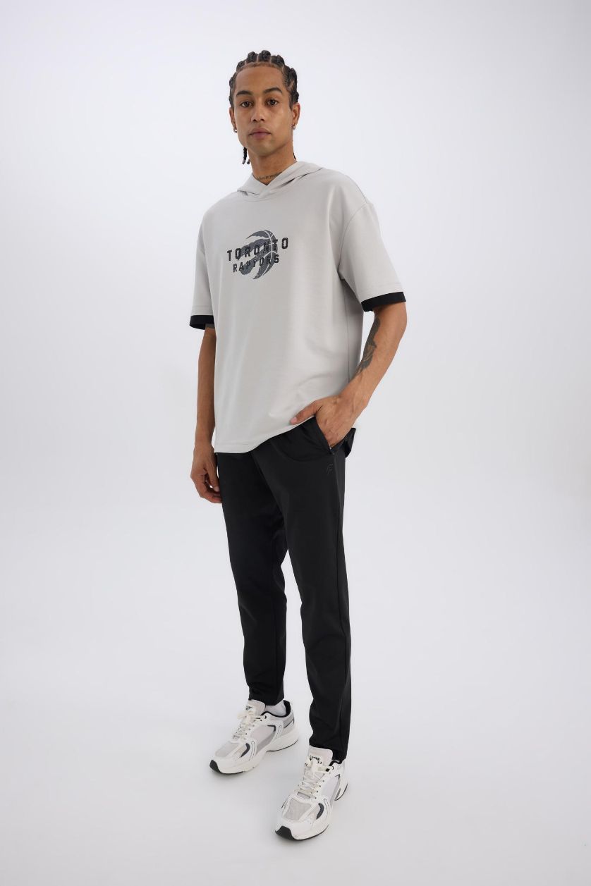 Erkek Siyah Sporcu Jogger Eşofman Altı Slim Fit Dar Kesim Standart Paça Skuba Dalgıç Kumaş Beli Lastikli Düz Paça