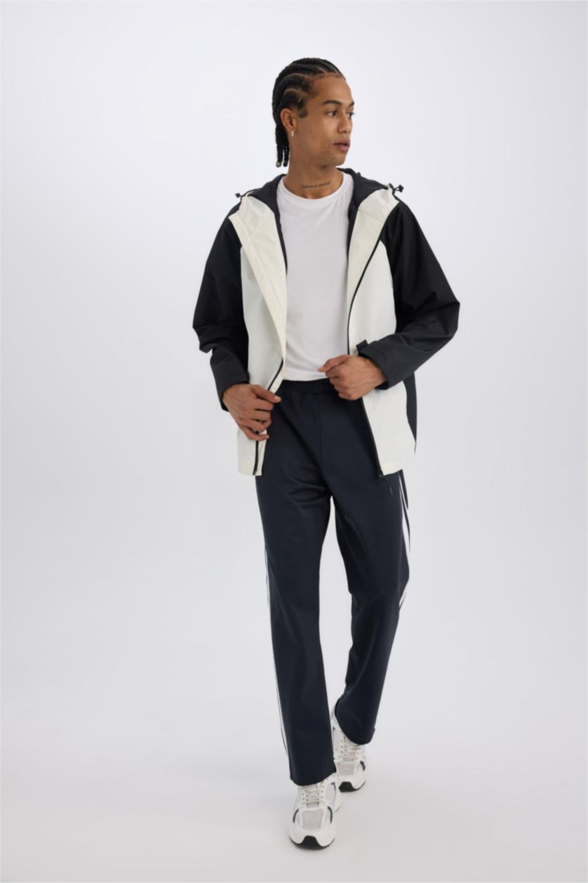 Erkek Antrasit Sporcu Jogger Eşofman Altı Standart Fit Standart Paça Skuba Dalgıç Kumaş Beli Lastikli Düz Paça