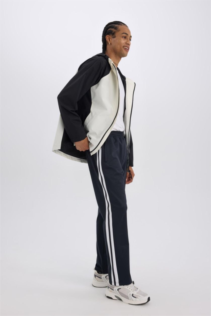 Erkek Antrasit Sporcu Jogger Eşofman Altı Standart Fit Standart Paça Skuba Dalgıç Kumaş Beli Lastikli Düz Paça