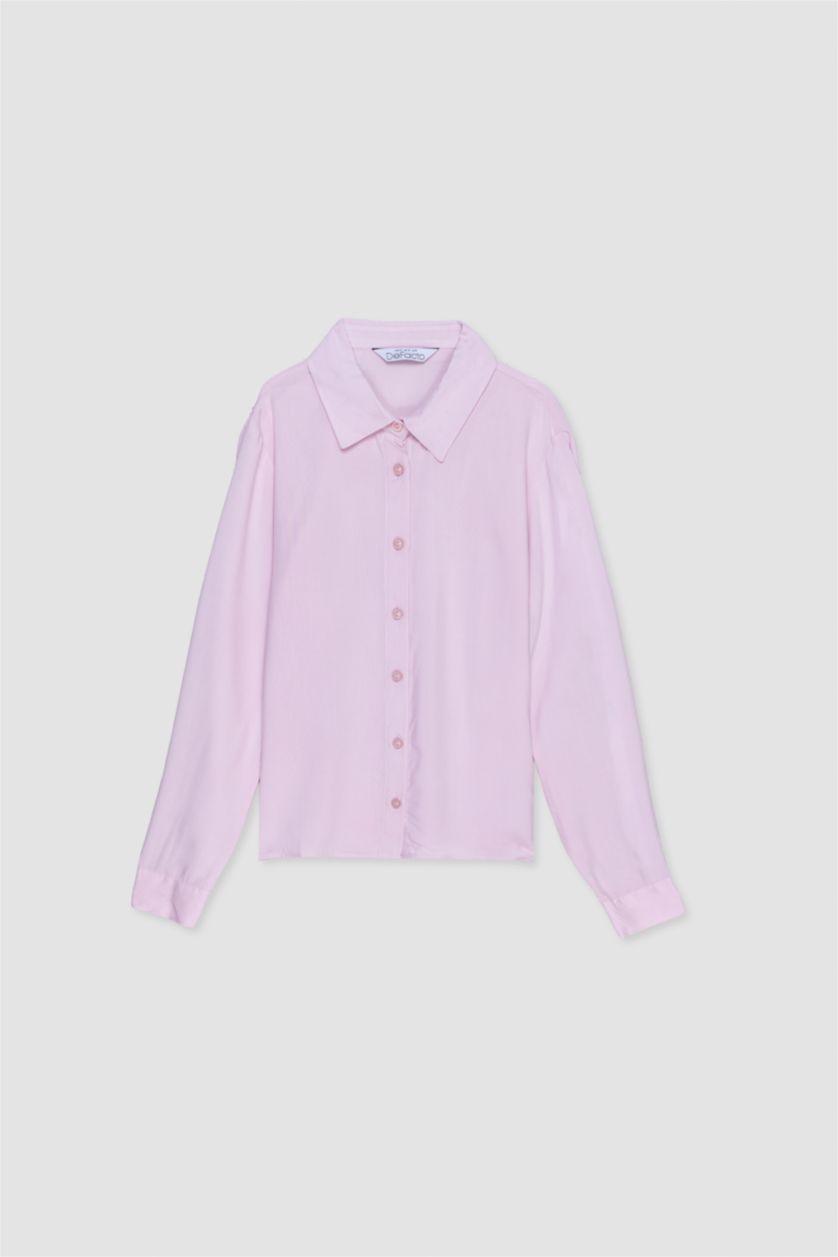 WOMAN Light Pink Regular Fit Long Sleeve Shirt
