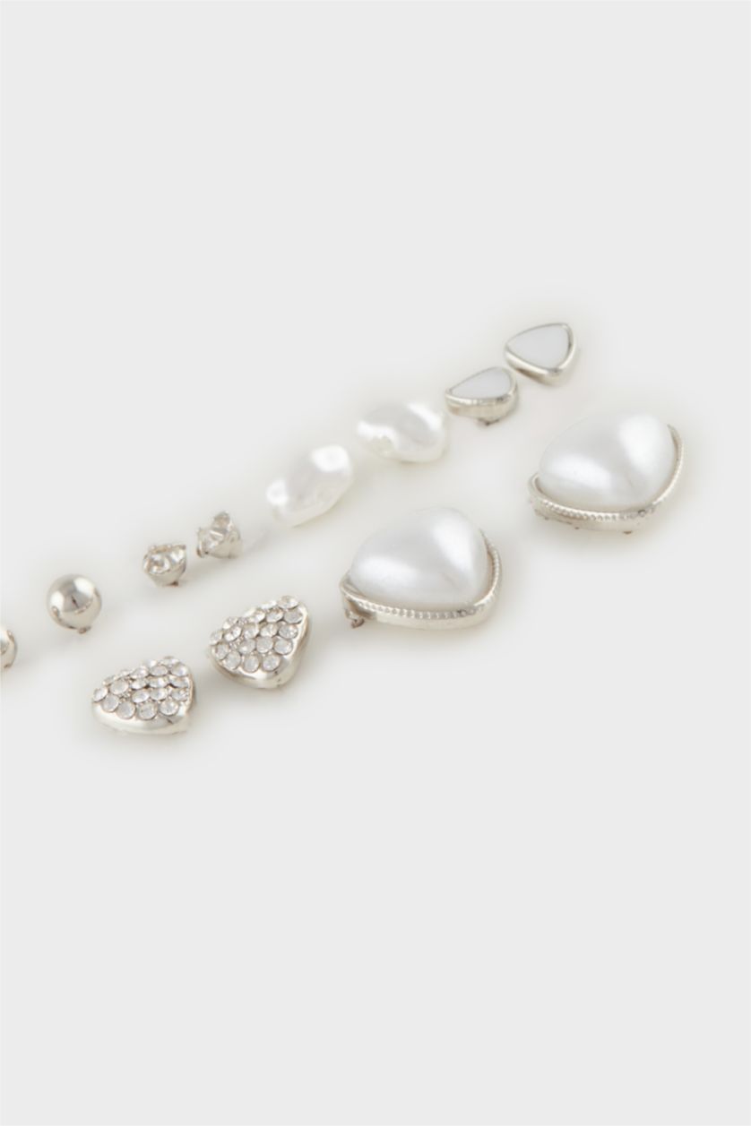 Kadın Beyaz Kadın İncili 6'lı Silver Küpe