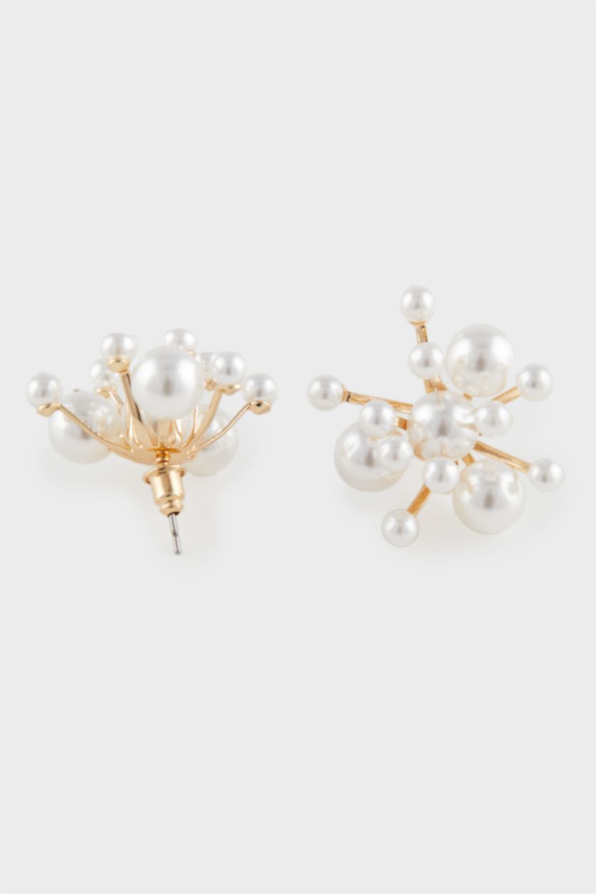 Kadın Altın Kadın 2'li İncili Gold Küpe