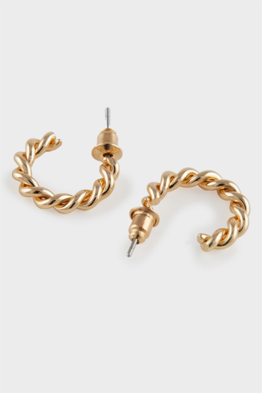 Kadın Altın Kadın 2'li İncili Gold Küpe