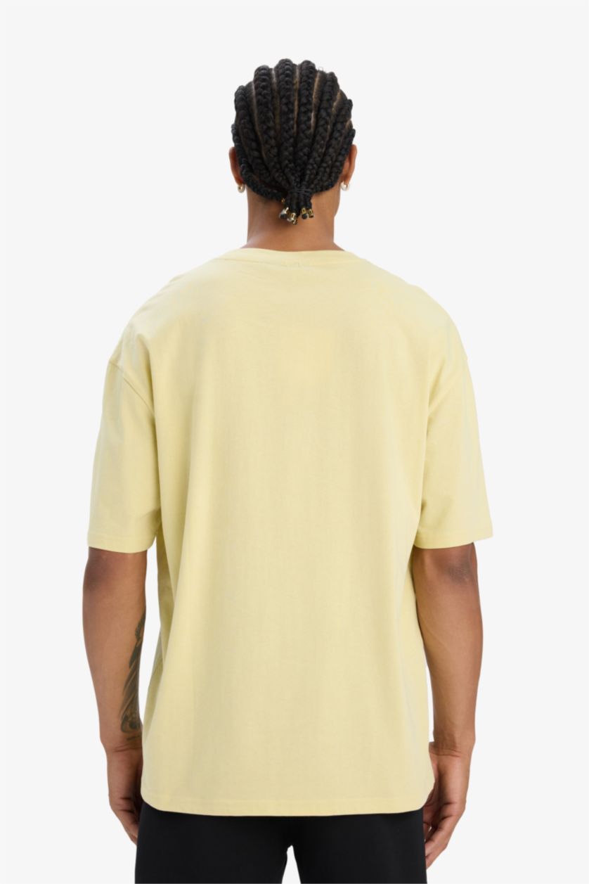 Erkek Açık Yeşil NBA Wordmark Oversize Geniş Kalıp Bisiklet Yaka Kısa Kollu Tişört