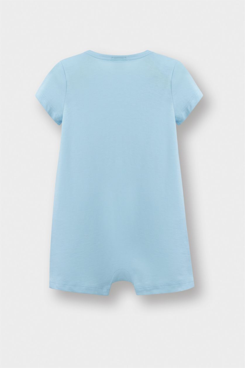 طفلة صغيرة أزرق جمبسوت بيبي اولادي بطبعة ديناصور - قطعتين