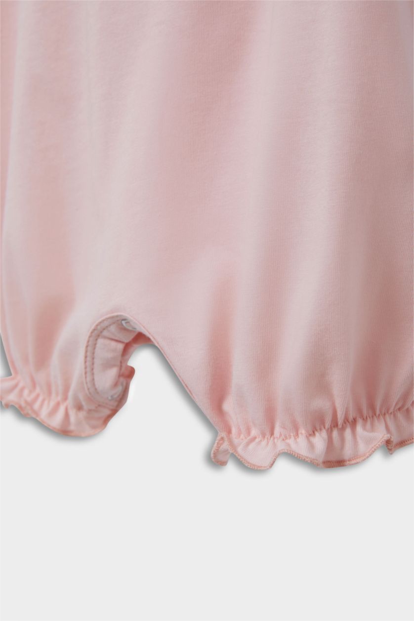 طفلة صغيرة أزرق فاتح جمبسوت بيبي بناتي مطبوع - قطعتين