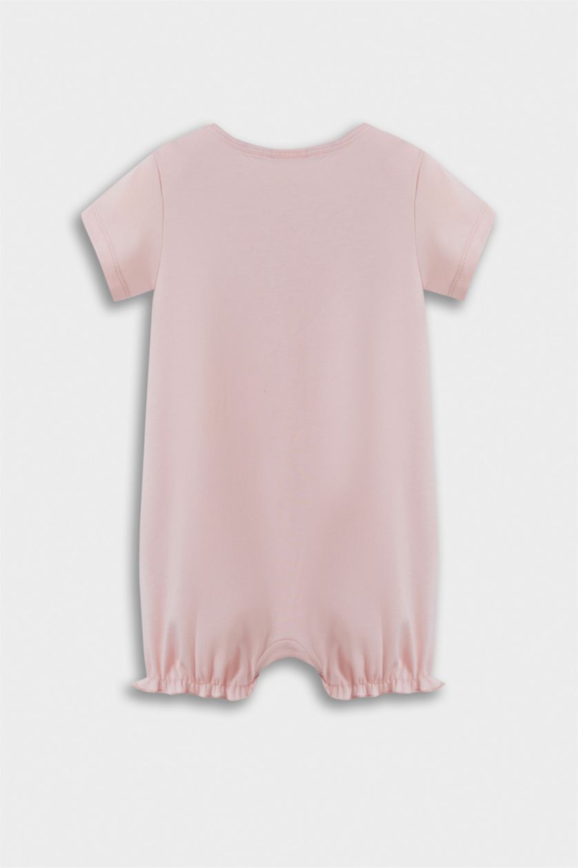 طفلة صغيرة أزرق فاتح جمبسوت بيبي بناتي مطبوع - قطعتين