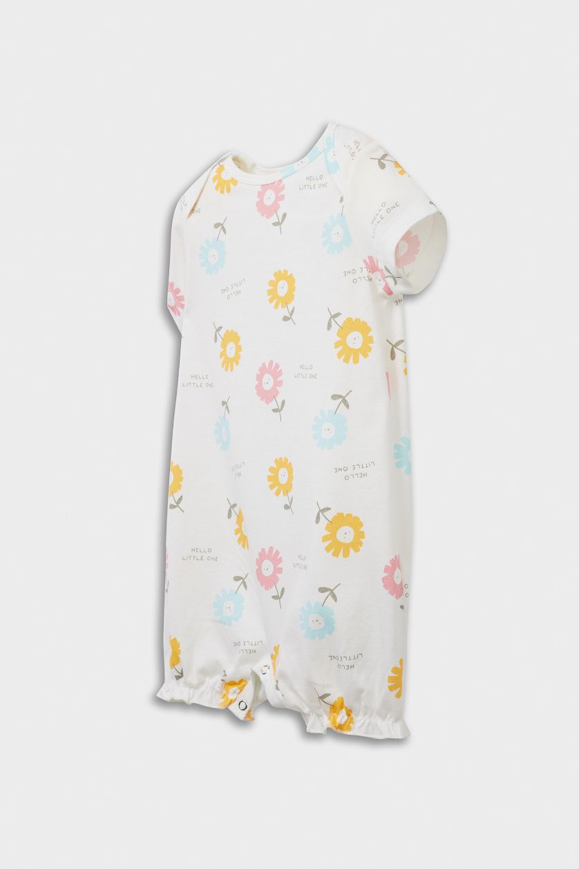 طفلة صغيرة اوف وايت جمبسوت بيبي بناتي فلورال ممشط - قطعتين