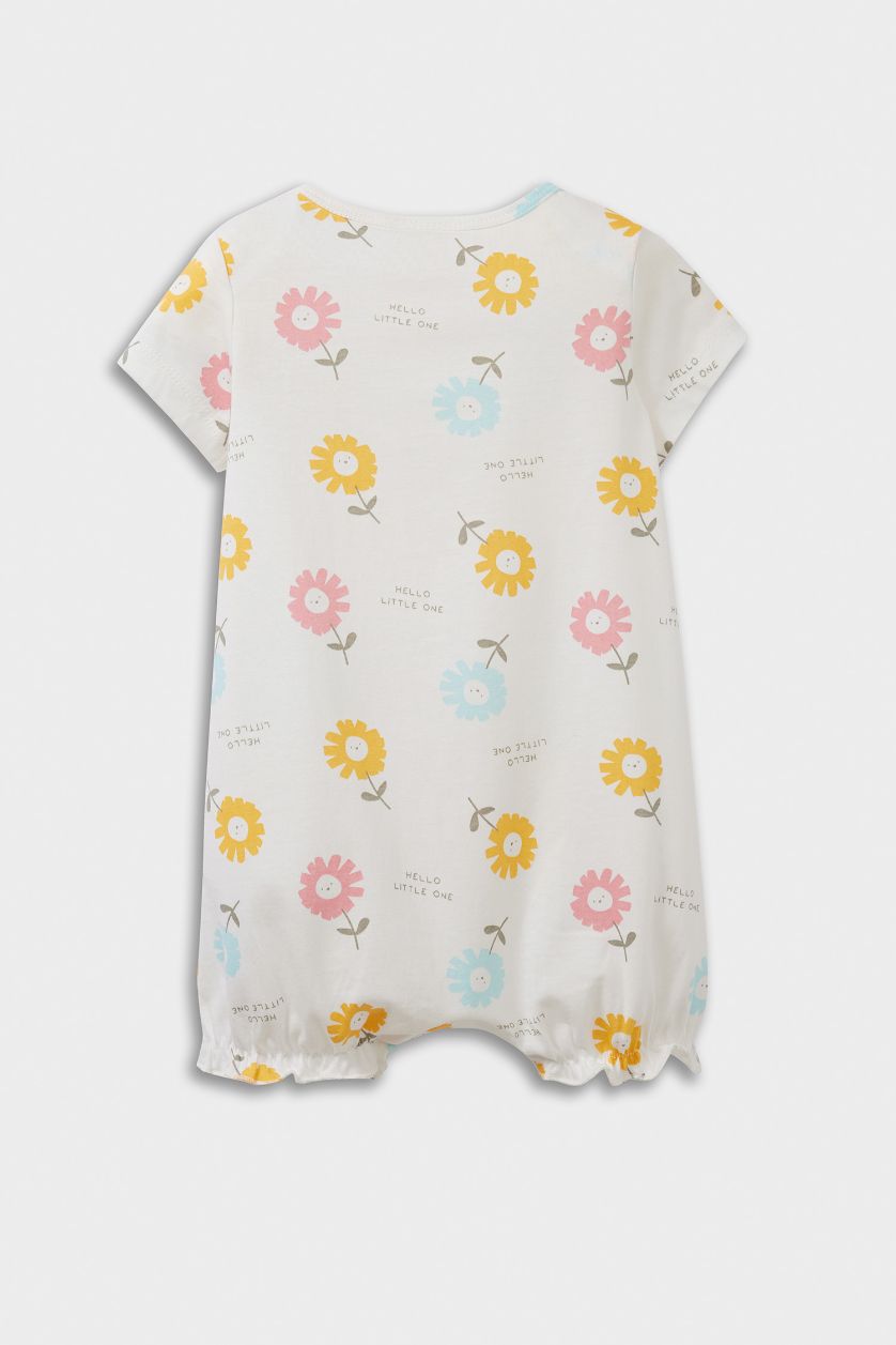 طفلة صغيرة اوف وايت جمبسوت بيبي بناتي فلورال ممشط - قطعتين