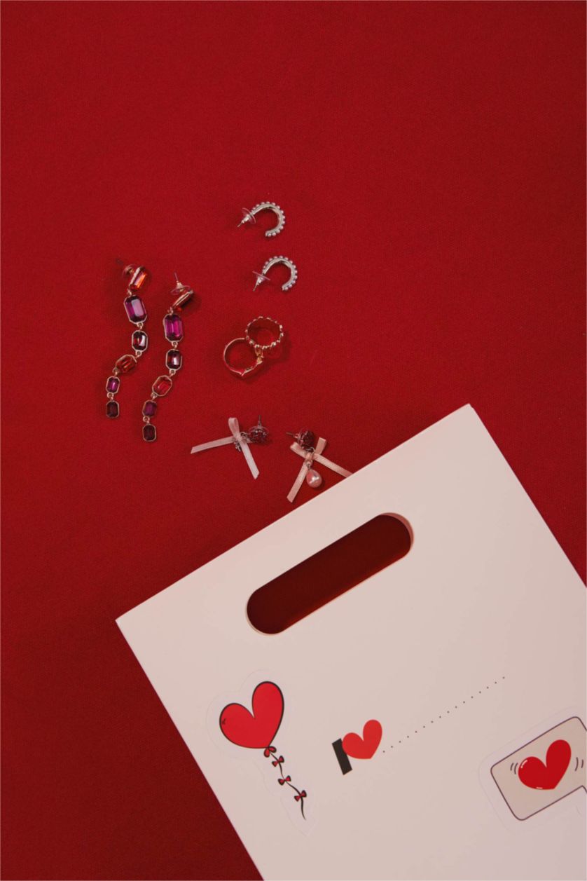 Kadın Kırmızı Kadın Kırmızı Taşlı Uzun Küpe