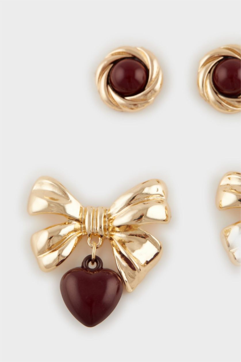 Woman Altın Woman 2 Piece Heart Earrings