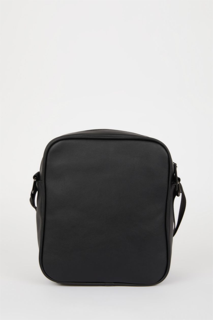 Мужчины Черный Мужская искусственная кожаная сумка через плечо