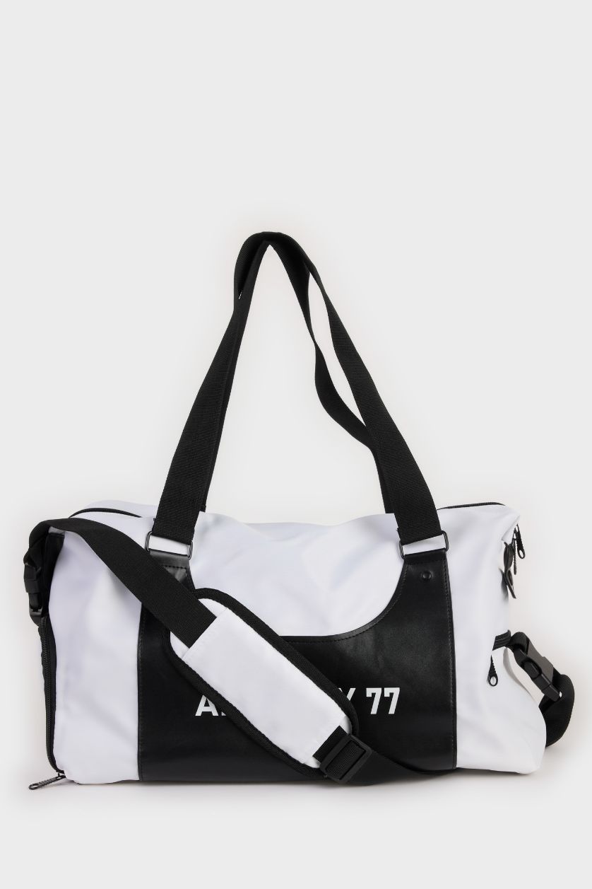 Erkek Beyaz Erkek Suni Deri Spor Ve Seyahat Çantası