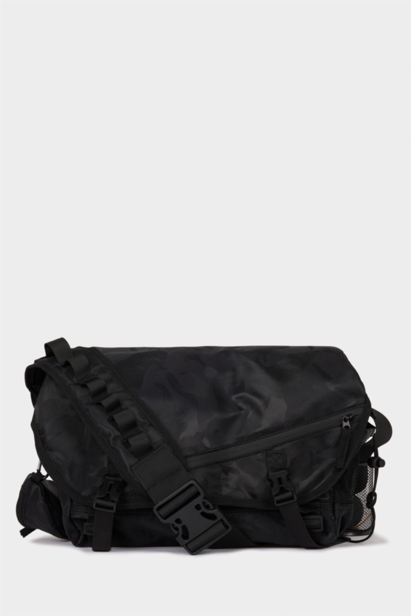 Мужчины Черный Мужская сумка через плечо из искусственной кожи