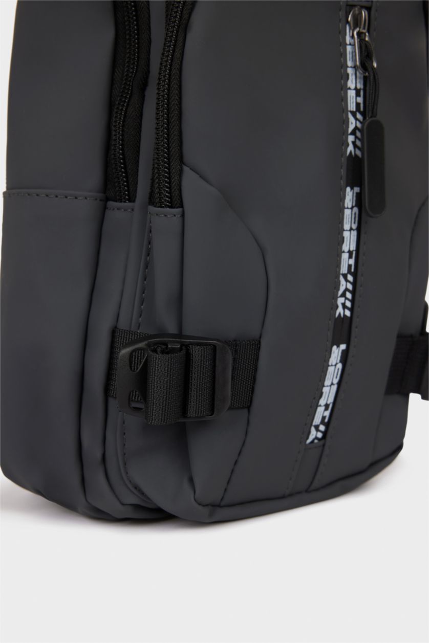 HOMME Gris Sac à bandoulière en similicuir pour homme