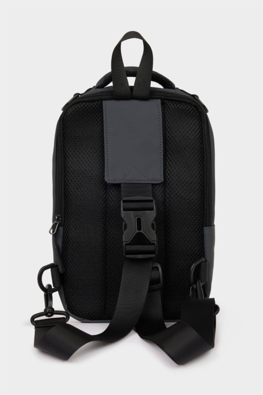 HOMME Gris Sac à bandoulière en similicuir pour homme