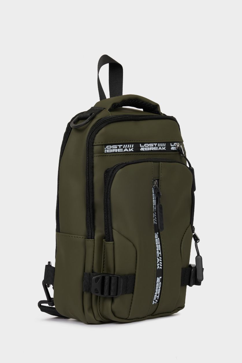 HOMME Kaki Sac à bandoulière en similicuir pour homme