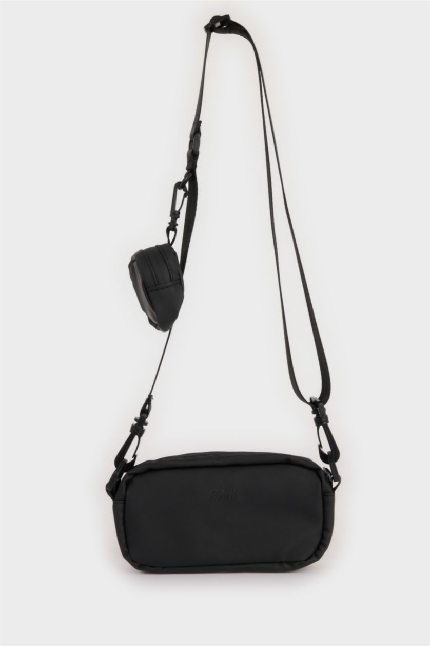 Мужчины Черный Мужская сумка через плечо из искусственной кожи