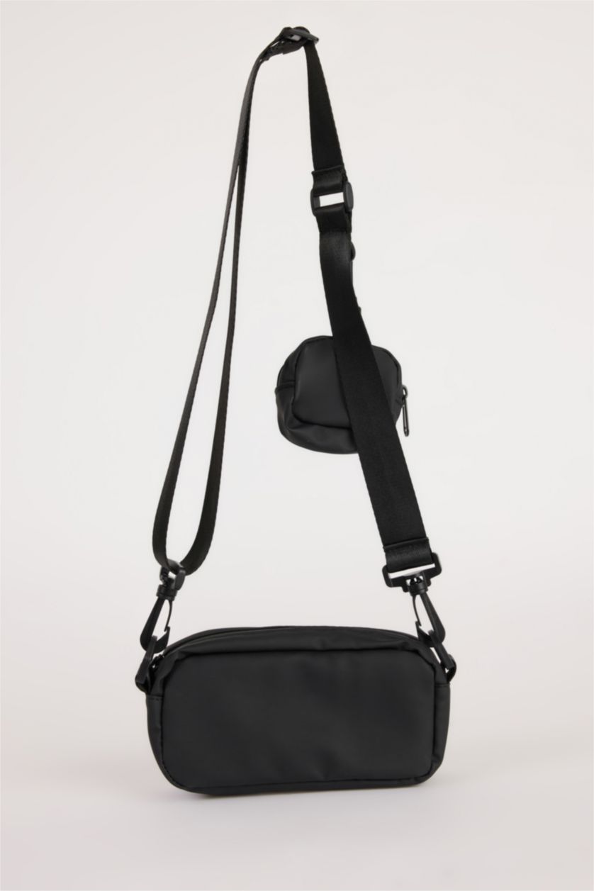 Мужчины Черный Мужская сумка через плечо из искусственной кожи