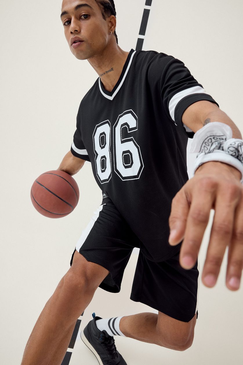 Erkek Siyah Hızlı Kuruyan Oversize Geniş Kalıp V Yaka Baskılı Sporcu Kısa Kollu Tişört