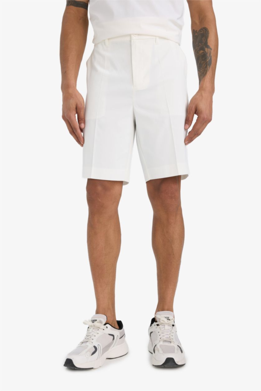Man White DeFactoFit Standard Fit Sports Woven Shorts