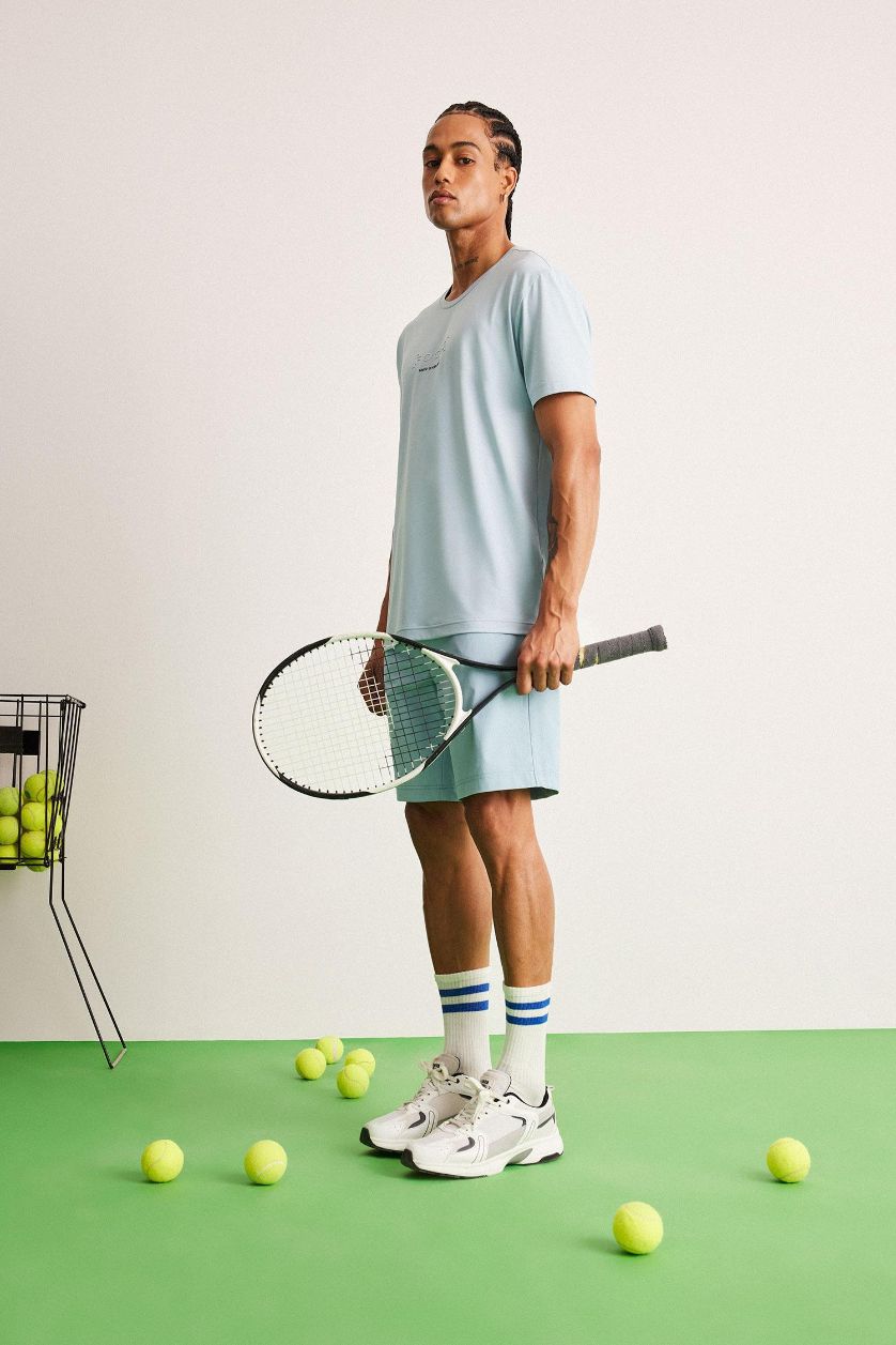 Man Mat Mavi DeFactoFit Flexible Fabric Standard Fit Woven Shorts