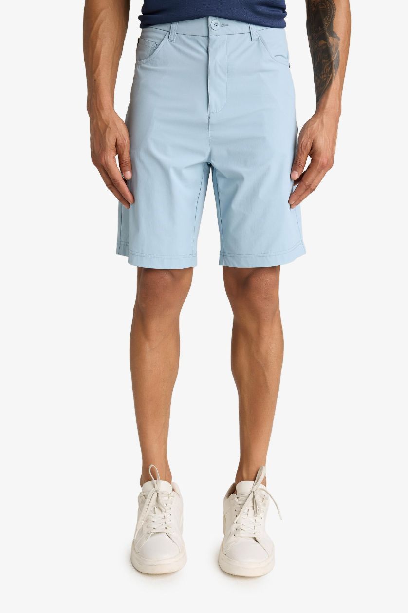 Man Mat Mavi DeFactoFit Flexible Fabric Standard Fit Woven Shorts