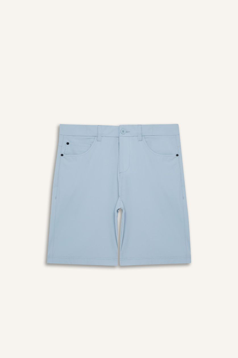 Man Mat Mavi DeFactoFit Flexible Fabric Standard Fit Woven Shorts