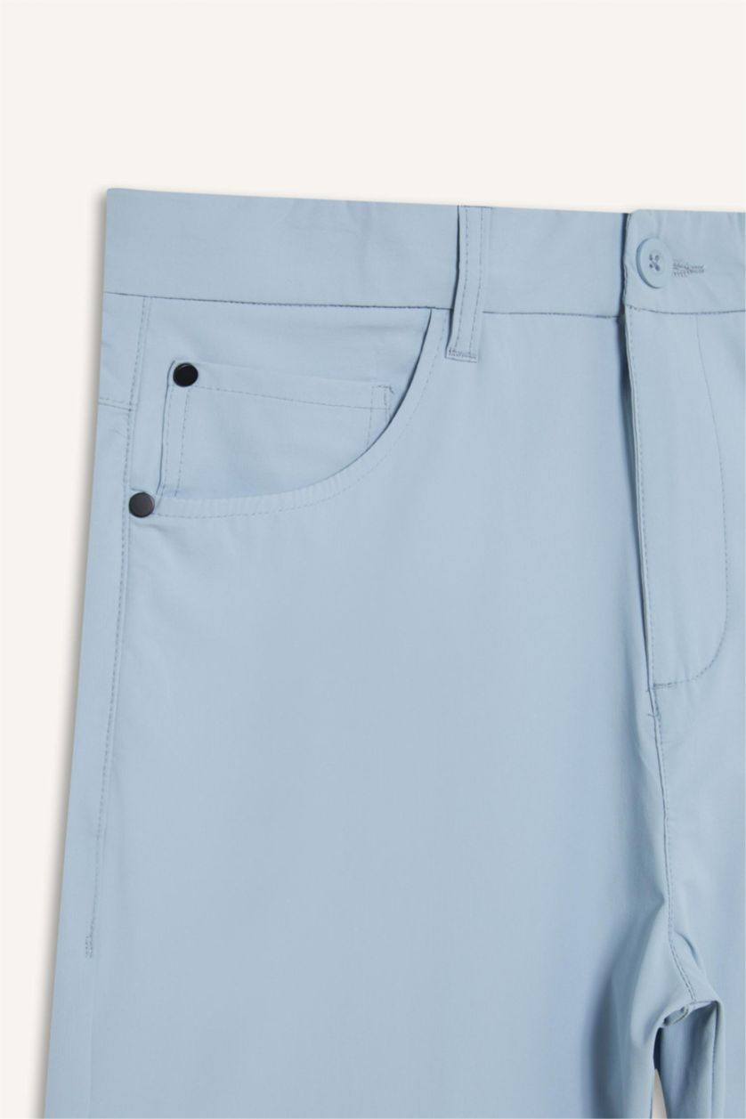 Man Mat Mavi DeFactoFit Flexible Fabric Standard Fit Woven Shorts