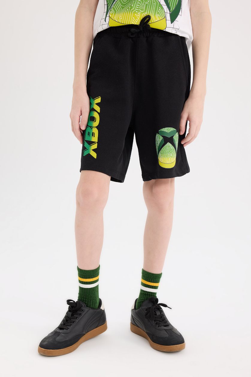 Erkek Çocuk - Genç Erkek Beyaz Xbox 2'li Takım Kısa Kollu Tişört Beli Lastikli Şort Erkek Çocuk