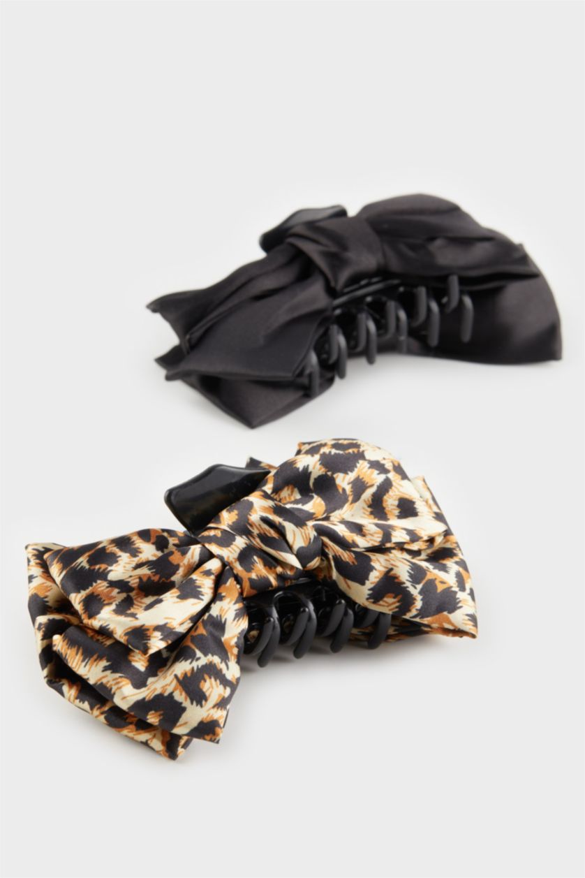 نساء Karma مشبك شعر نسائي أسود و بطبعة تايجر - قطعتين