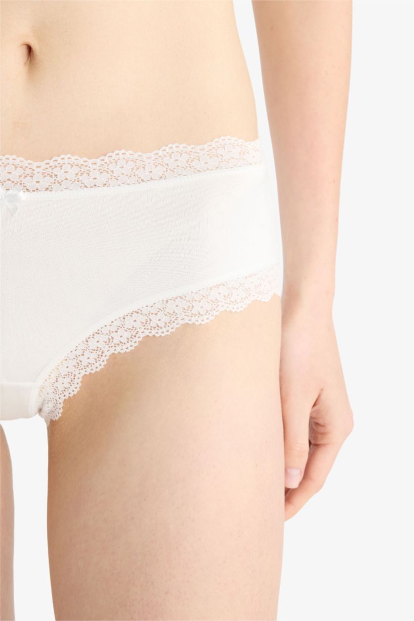 Kadın İndigo Dantel Detaylı Micro 3'lü Hipster Külot