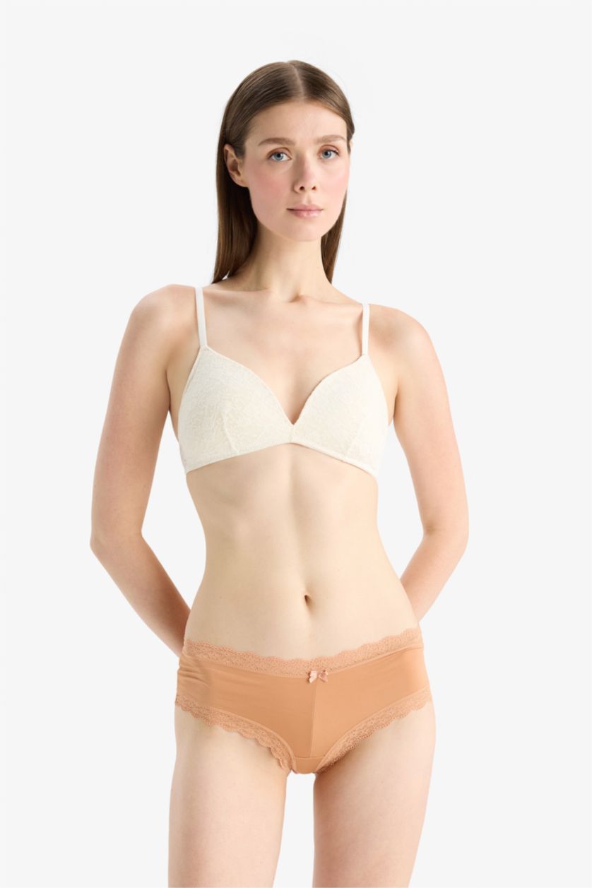 Kadın İndigo Dantel Detaylı Micro 3'lü Hipster Külot