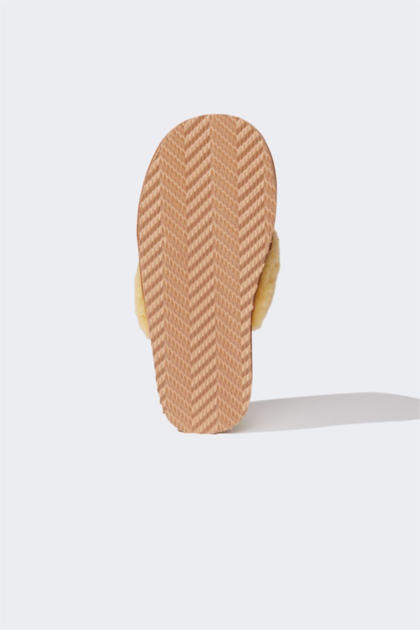 Kadın Kahve Kadın Düz Taban Ev Terliği