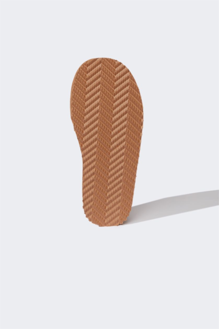 Kadın Kahve Kadın Düz Taban Slip On Ev Terliği