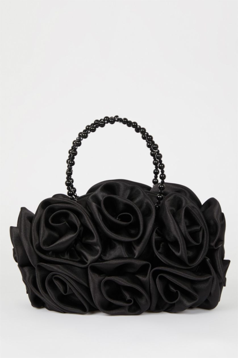 Kadın Siyah Saten Baget Çanta