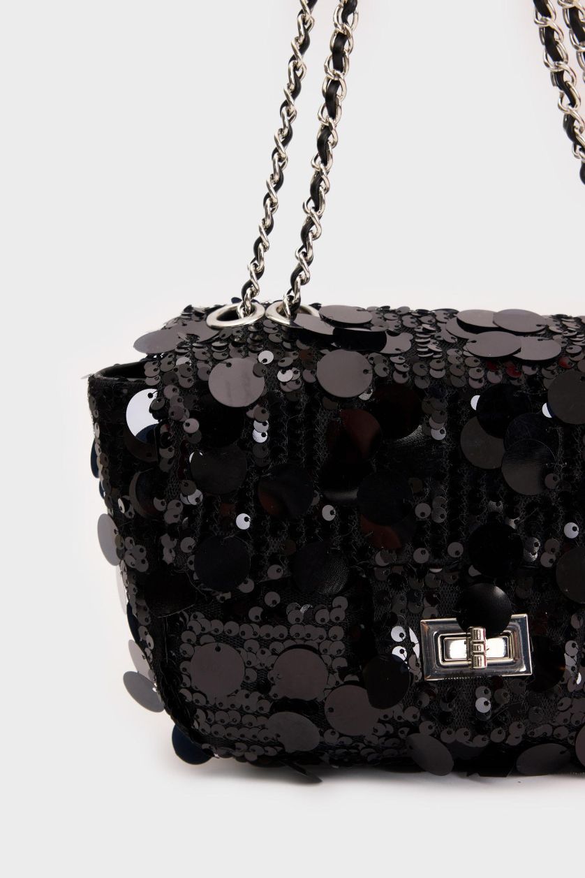 Kadın Siyah DCEY x DeFacto Kadın Payetli Çapraz Çanta