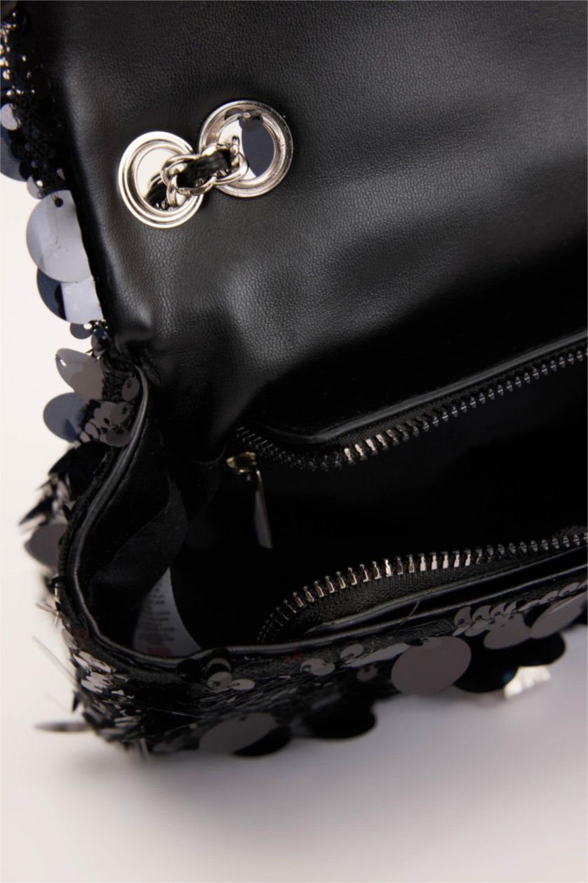 Kadın Siyah DCEY x DeFacto Kadın Payetli Çapraz Çanta