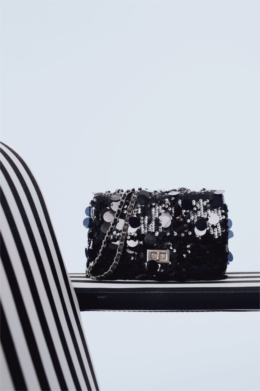 Kadın Siyah DCEY x DeFacto Kadın Payetli Çapraz Çanta