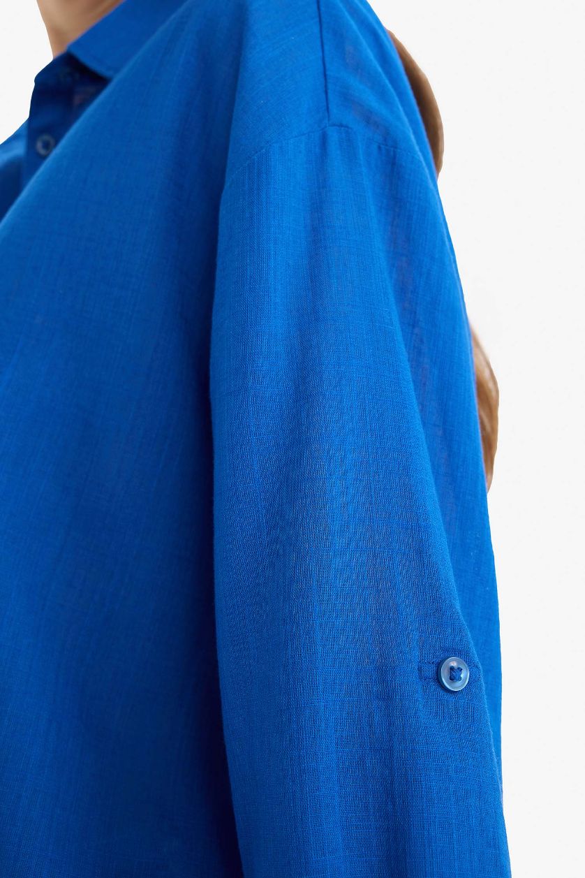 Woman Royal Regular Fit Flamed Cotton Long Sleeve Tunic